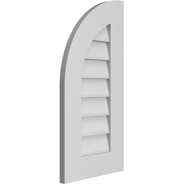 Quarter Round Top Left Surface Mount PVC Gable Vent W/ 3-1/2W X 1P Standard Frame, 14W X 28H